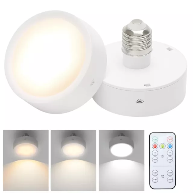 12 Colors RGB LED Puck Lights Battery Operated E26/27 Light Bulbs Light Fixtures