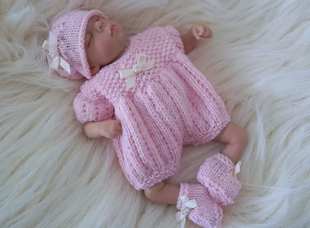 Dolls Clothes Knitting Pattern Dk 3 Reborn Dolls 8-10 By Precious Newborn Knits