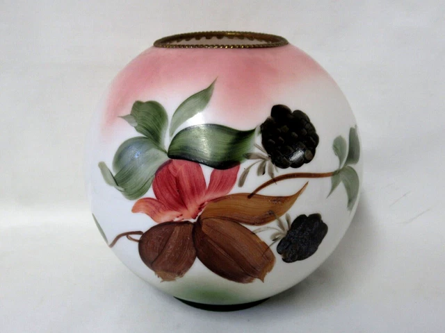 Vintage Hp Ball Globe Shade For Gwtw Or Banquet Oil Lamp 7 1/2"