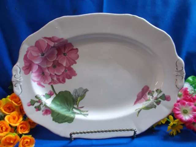 LOVELY ALFRED MEAKIN FLORAL PATTERNED SHALLOW OVAL DISH - 31cm L GC # M 621