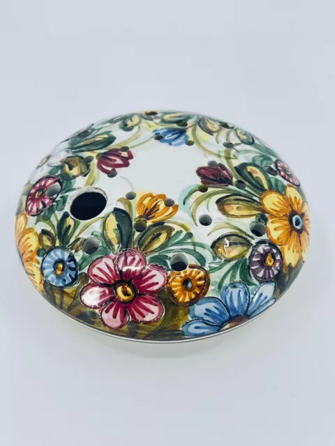 VTG Castelli Simonetti Italian Majolica 20-Hole Flower Frog Ceramic From ITALY