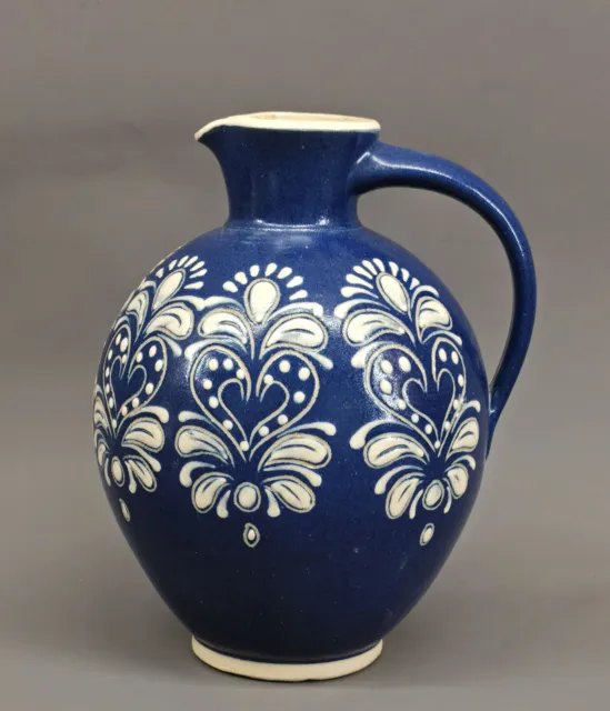 9145133 Keramik Kanne Schenkkrug Krug Bürgel Thüringen blau-weiß H23cm
