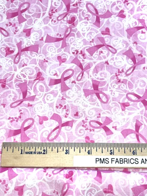 Lot 12 Breast Cancer Awareness Ribbon Fabric Cut-Out Pink Cut Size