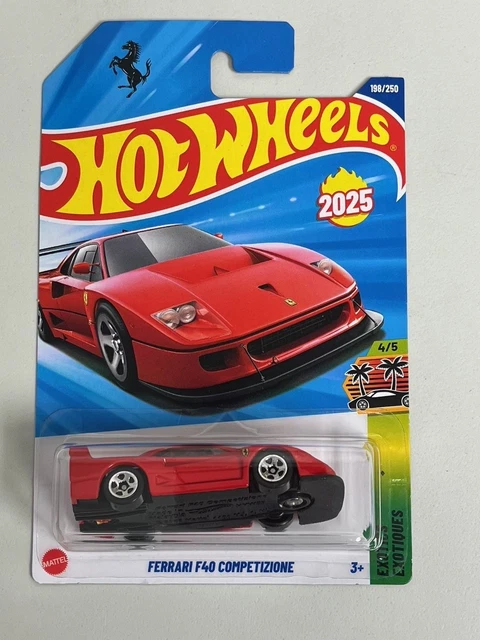 Hot Wheels F40 赤ミニカー 100% Hot Wheels Ferrari F40 Red 1:18 Scale Diecast Model Car