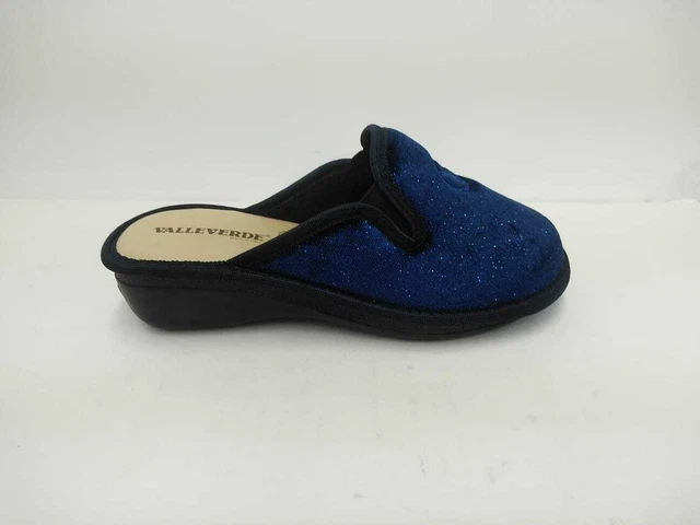 VALLEVERDE CIABATTA CHIUSA c zeppa ed Elastici Donna BLU Blue