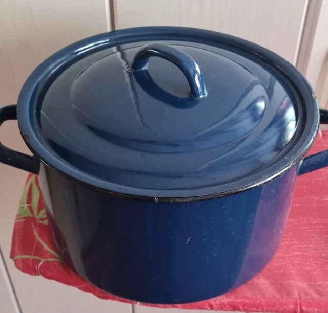 DDR EMAILLE TOPF alt retro vintage blau EUR 35,00 PicClick DE