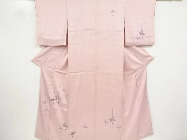 42524# Japanese Kimono / Antique Kimono / Embroidery / Origami Cranes