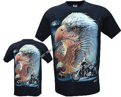 Eagle Biker Native American Indian Motorbike Motorcycle Glow In Dark T-Shirt