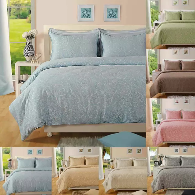 400TC Luxury Cotton Rich Paisley Printed Pillowcases Duvet Cover Bedding Set