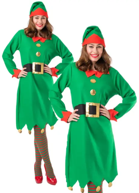Di Babbo Natale Aiutante Abito Donna Elf Costume Santa's Grotto Helper Costume