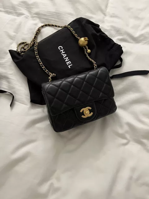Chanel Black Velvet Pearl Crush Mini Square Flap, myGemma, NL