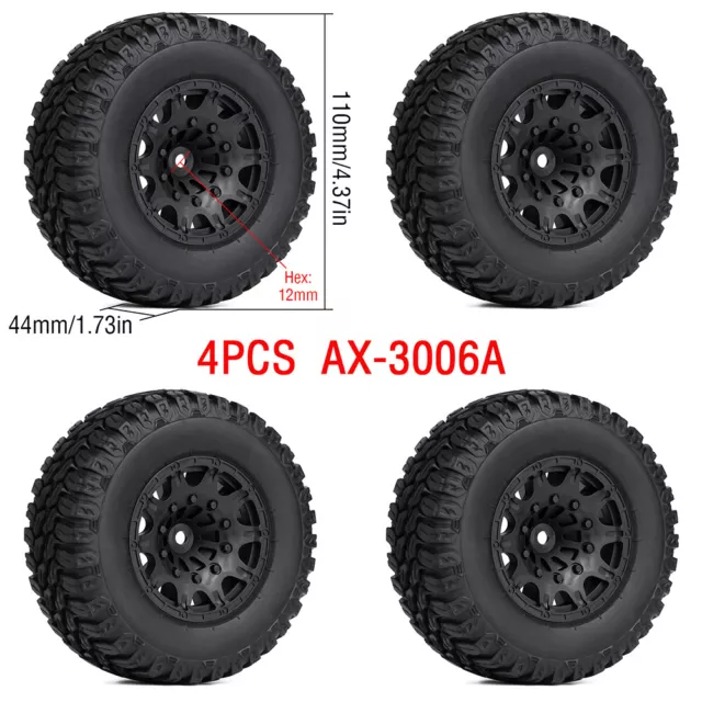 4PCS 110*44MM RC Car Rubber Tires Wheel for 1/10 Short Truck ARRMA Traxxas  XLH