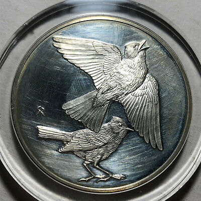 1971 Franklin Mint Robert Bird Skylark 2 Ounce .925 Silver Proof Medal