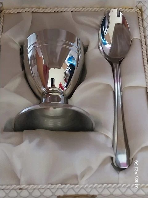 Lot de 6 coquetiers vintage en inox style Létang Remy, design rétro élégant pour petit-déjeuner, art de la table en métal inox, cadeau métal - France
