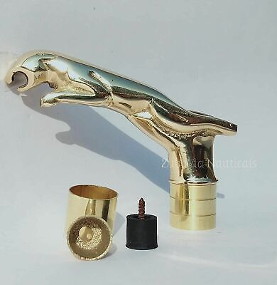 Solid Brass Jaguar Handle only for Wooden Vintage Style Walking Stick Designer