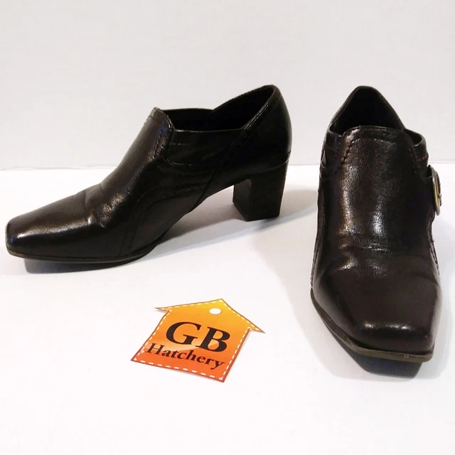 7 Size Women's Shoes Heels Pumps Nickels brand Brown Buckle Block nice -532-