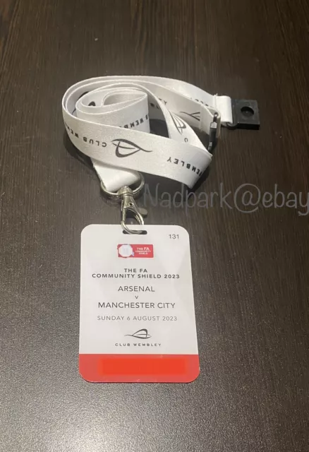 Manchester Man City v Arsenal FA Community Shield VIP Pass & Lanyard August 2023