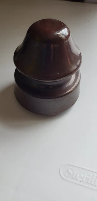 Dark brown ceramic porcelain insulators vintage