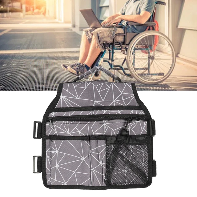 Wheelchair Side Storage Bag Large Capacity Oxford Cloth Side Bag With 6
