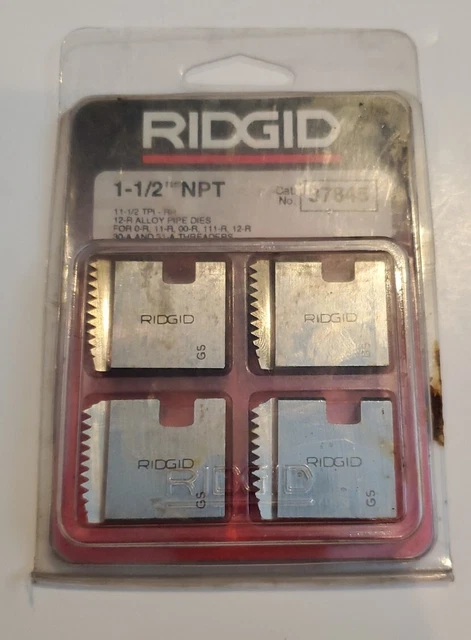Ridgid 37845 1-1/2" Npt 12R Pipe Threading Dies Or 11-R 111-R 30-A 31-A 00-R New Ridgid 37845 1-1/2" Npt 12R Pipe Threading Dies Or 11-R 111-R 30-A 31-A 00-R New