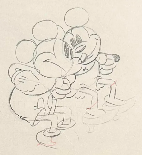 1933 Walt Disney Mickey Minnie Mouse Original Production Animation Drawing Cel