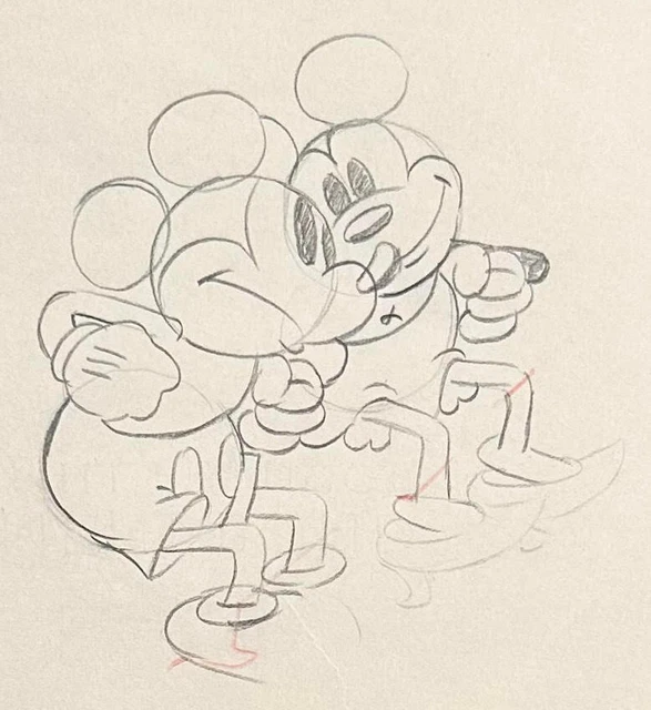 1933 Walt Disney Mickey Minnie Mouse Original Production Animation Drawing Cel 1933 Walt Disney Mickey Minnie Mouse Original Production Animation Drawing Cel