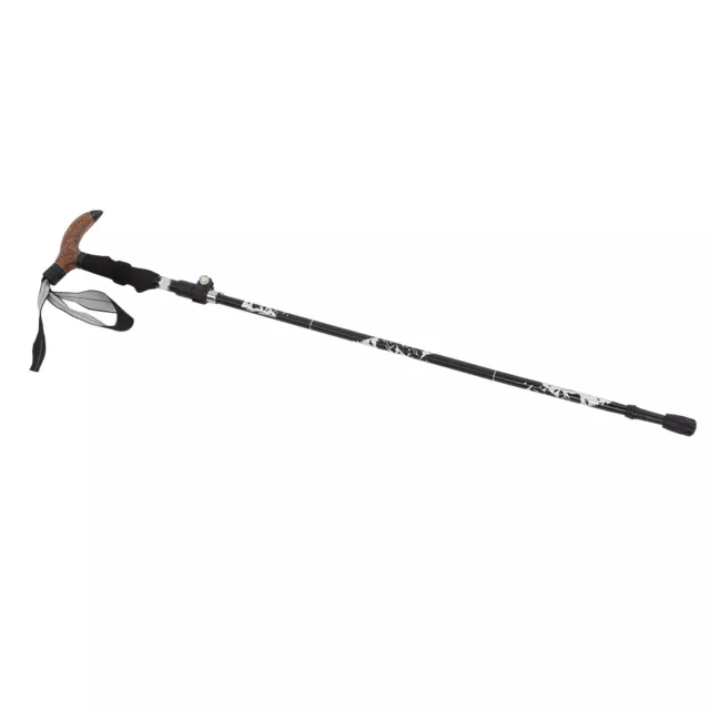 Pole Hiking Walking Stick 5 Fold Curved Handle Ultra Light Fo