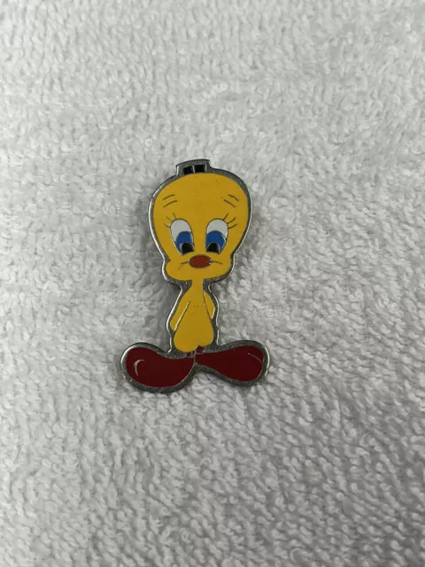 1979 Warner Brother Tweety Bird Yellow Red Gold Tone Pin Brooch