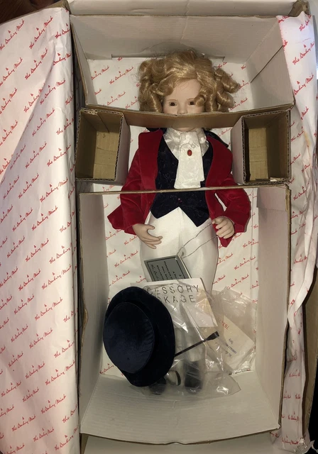 SHIRLEY TEMPLE Porcelain Doll Danbury Mint JUST AROUND THE CORNER In Box