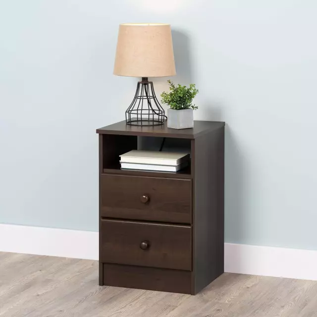 Astrid 2-Drawer Nightstand, Espresso