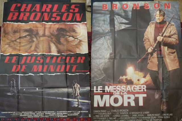 lot 2 affiches 120x160- Charles BRONSON -LE JUSTICIER DE MINUIT +LE MESSAGER DE