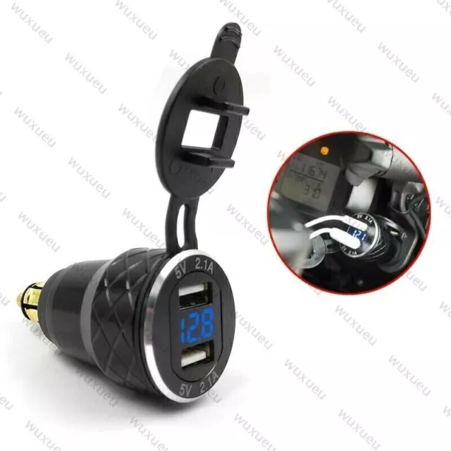 Quick Charge USB 3.0 Type-C Hella DIN Socket Power Plug Adapter LED For BMW  R1200GS R1250GS F800 GS GT For Ducati For Tiger 1200