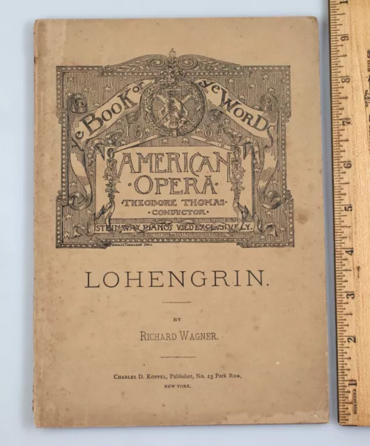 Vintage 19th Century Wagner's Lohengrin Book of Words Libretto Script