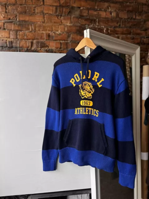 Polo Ralph Lauren Pull Athletics Royal en coton pour homme avec capuche...