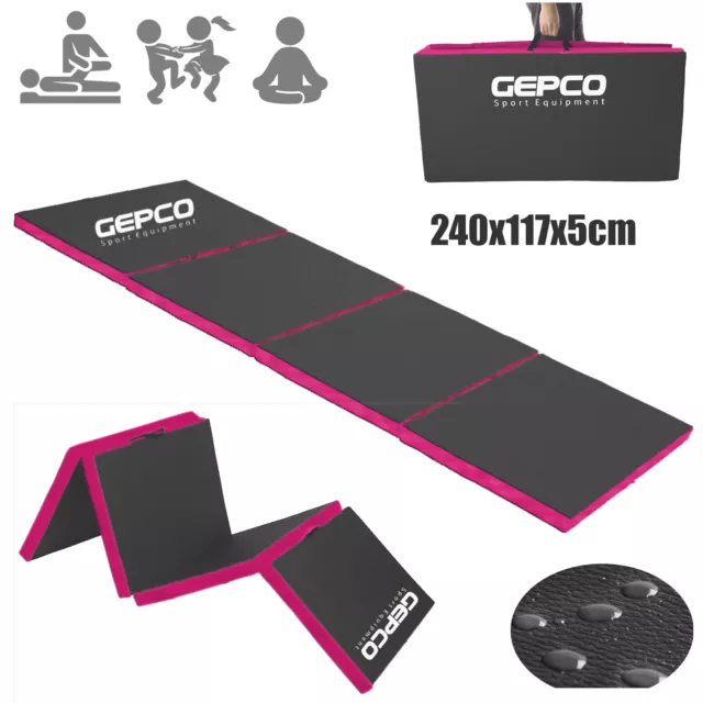 Pliable Tapis de Gymnastique Tapis de Sol Souple Yoga Noir/Magenta