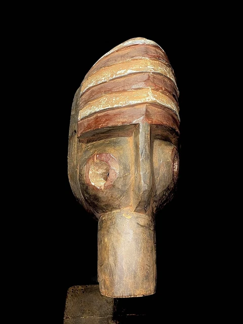 African Tribal Mask Wood Hand Carved Vintage Wood dan ktran  -6569