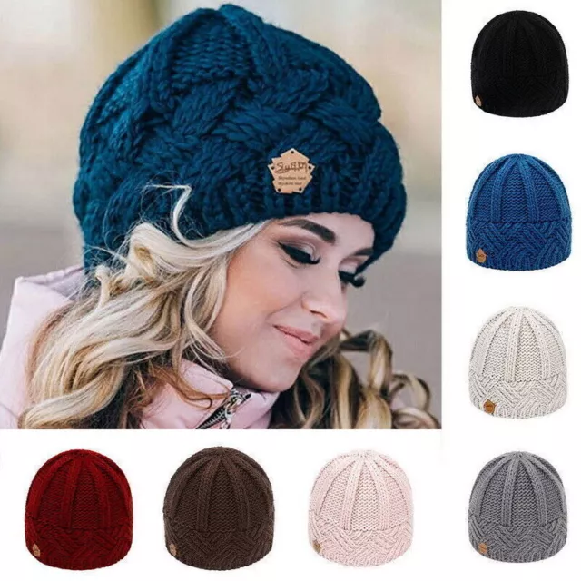 Women' Winter Warm Slouch Bubble Beanie Hat Comfy Thermal Knitted Crochet Cap ~