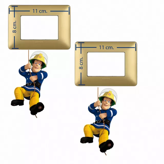 Sam il pompiere adesivi murali interruttori fireman wall decal light switch 2 pz