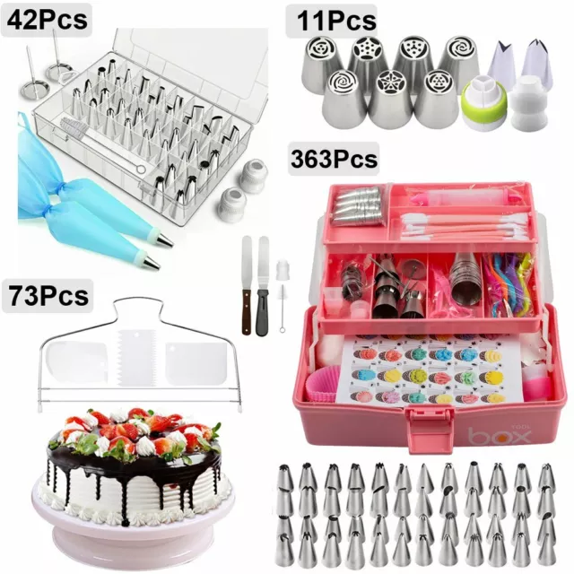 Cake Decorating Tools Kit Set Russian Piping Tips Pastry Icing Nozzle Bags Stand