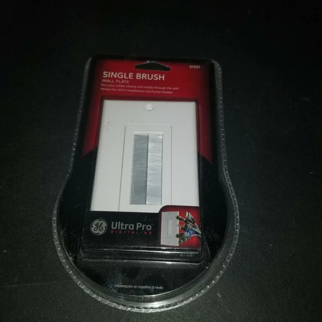 Single Brush Wall Plate White GE Ultra Pro Model 87697 Home Theater HDTV install