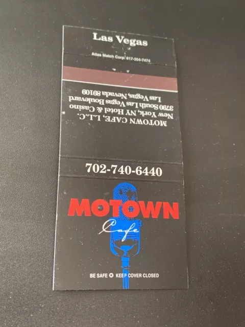 Vintage Nevada Matchbook: “Motown Cafe” Las Vegas