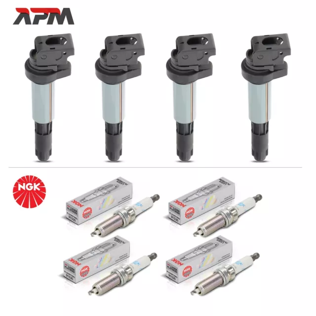 4x Bobine D'Allumage + NGK PLZKBR7B8G Bougies Pour BMW 3ER Citroën Mini 308