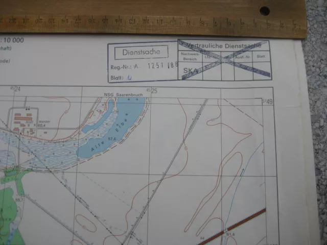 Elbe Vockerode topographische Karte DDR MdI Ministerium des Innern Bezirk Halle 2