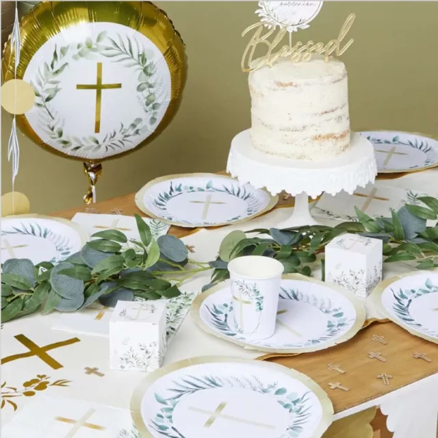 Botanical Communion Confirmation Decorations Party Supplies Tableware Balloon