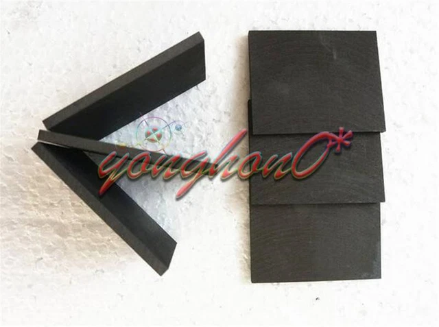 5PCs Black 99.99% Pure Graphite Electrode Rectangle Plate Sheet 50*40*3mm