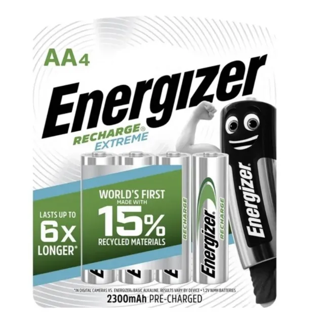 Energizer Rechargeable AA Batteries 2300mAh (1 Pack of 4) GENUINE TRACK POSTED