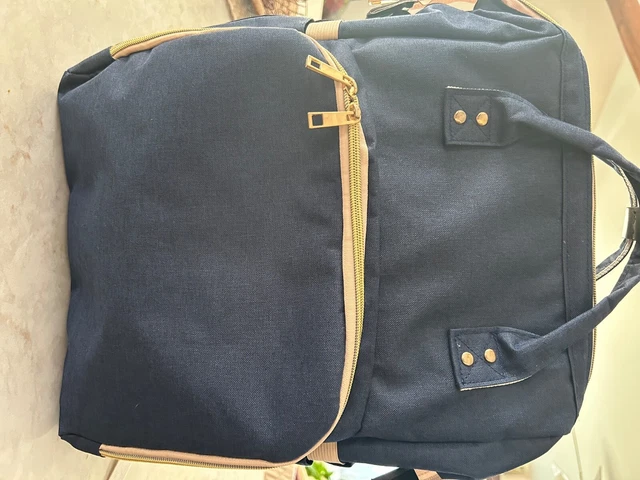 Baby Diaper Bag Backpack BLUE  With built in Bassinet/Crib Changing Station USB