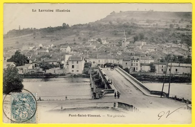 cpa 54 - PONT SAINT VINCENT (Meurthe et Moselle) VUE GÉNÉRALE du BOURG PÊCHEURS