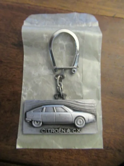 CITROEN CX porte clefs métal argenté 1980 état neuf dans son sachet d'origine