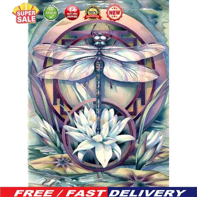 (DF3741) 5D HAZLO TÚ MISMO Taladro completo pintura diamante libélula bordado mosaico kit (W11)